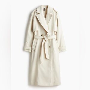 Brushed finished twill trench coat small